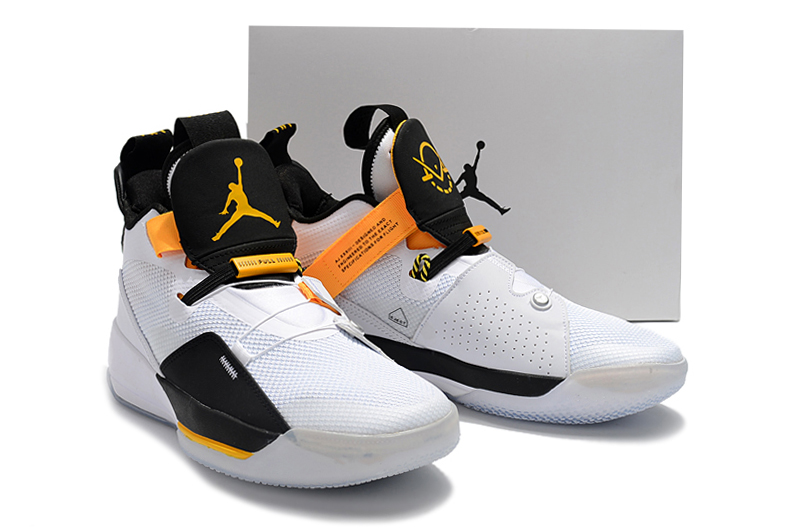Men Air Jordan XXXIII White Black Yellow Shoes